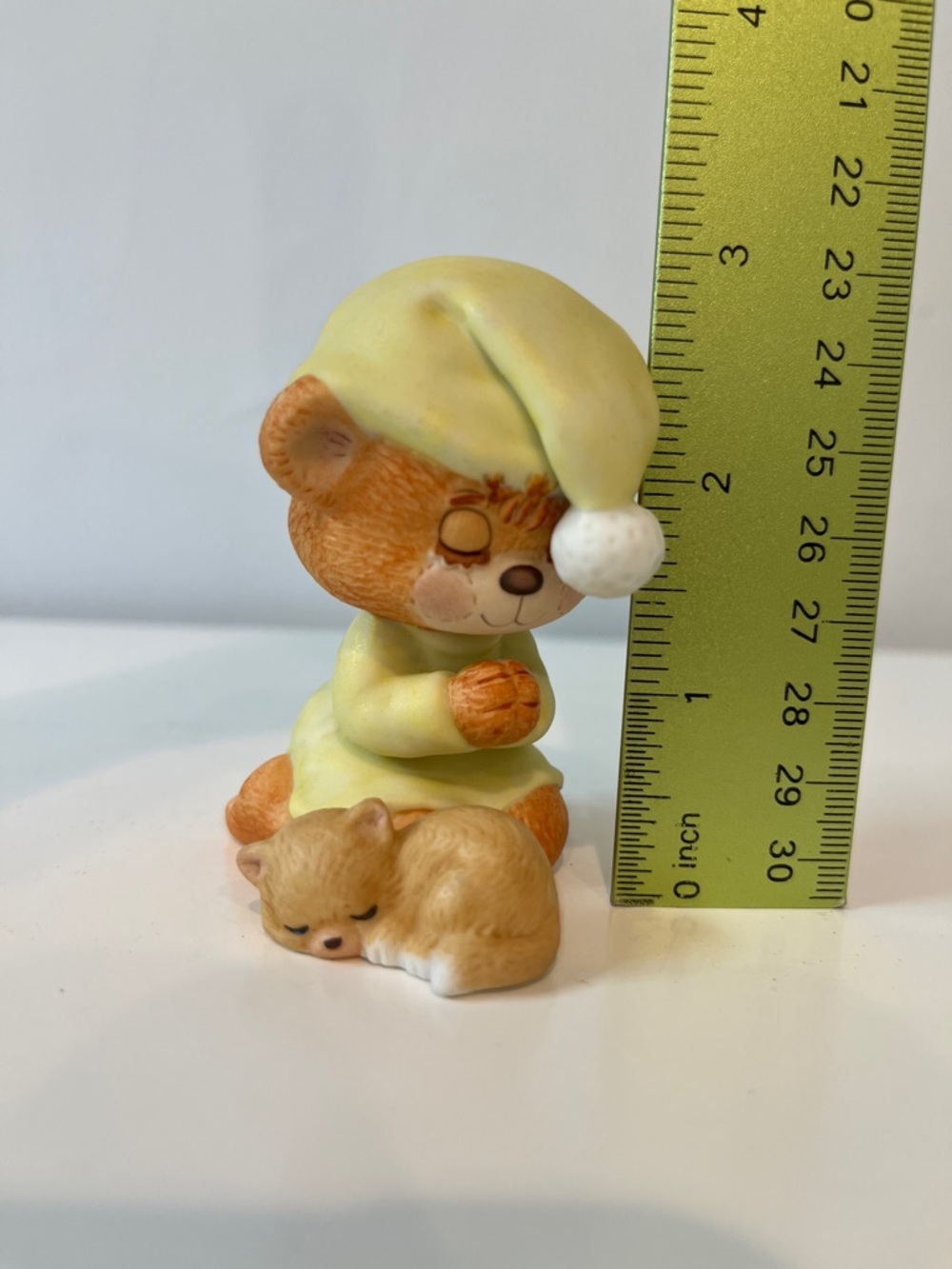 Enesco Ceramic sleepytime Bear w/ kitten. 1985 - Picture 7 of 7